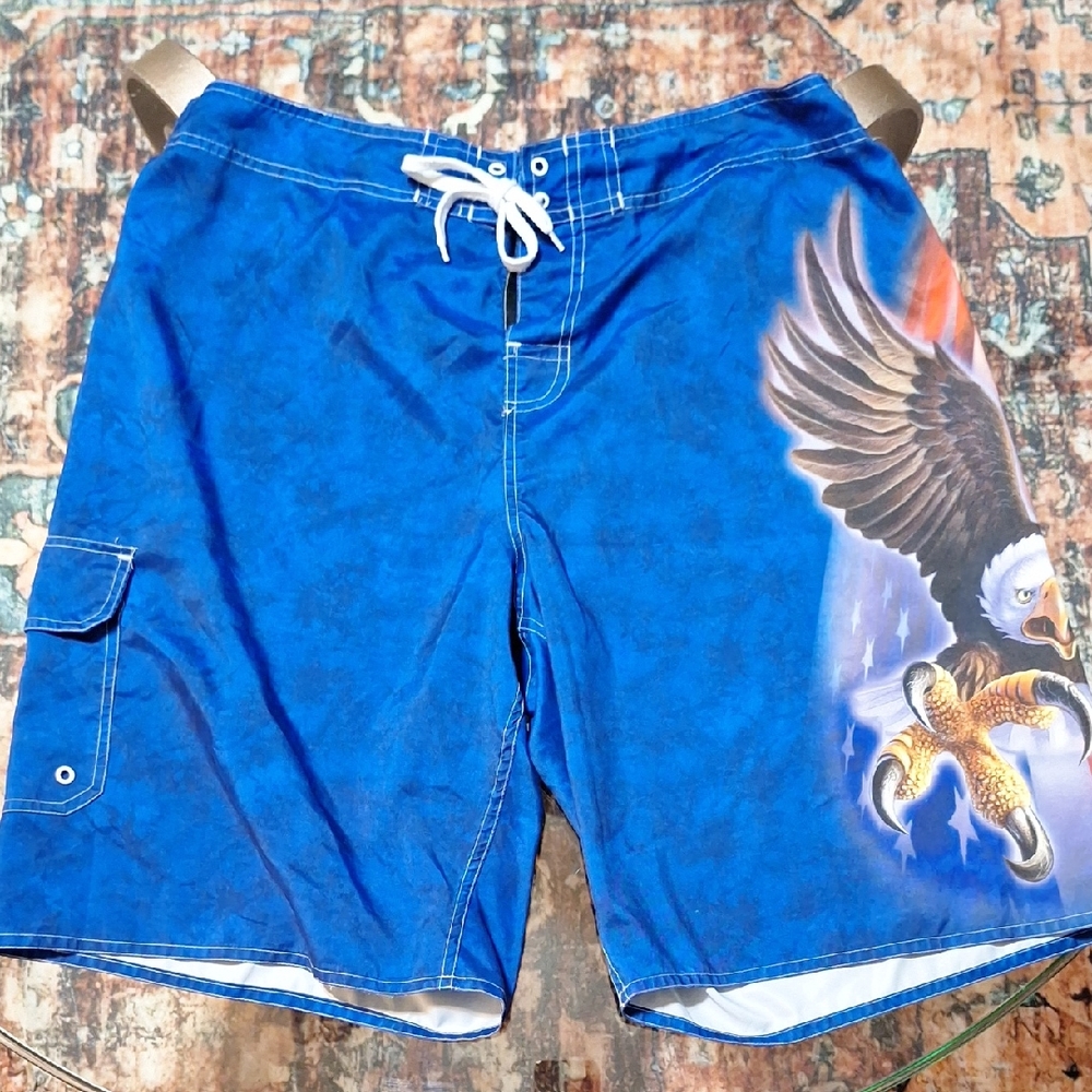 Blue Eagle Print Men's Swim Shorts Brand - The Mountain.com